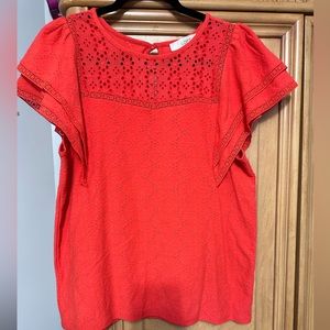 Loft short sleeve blouse size L